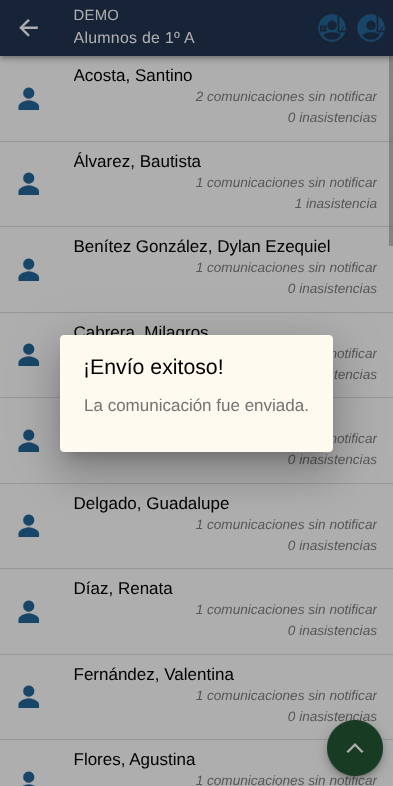 Comunicación enviada